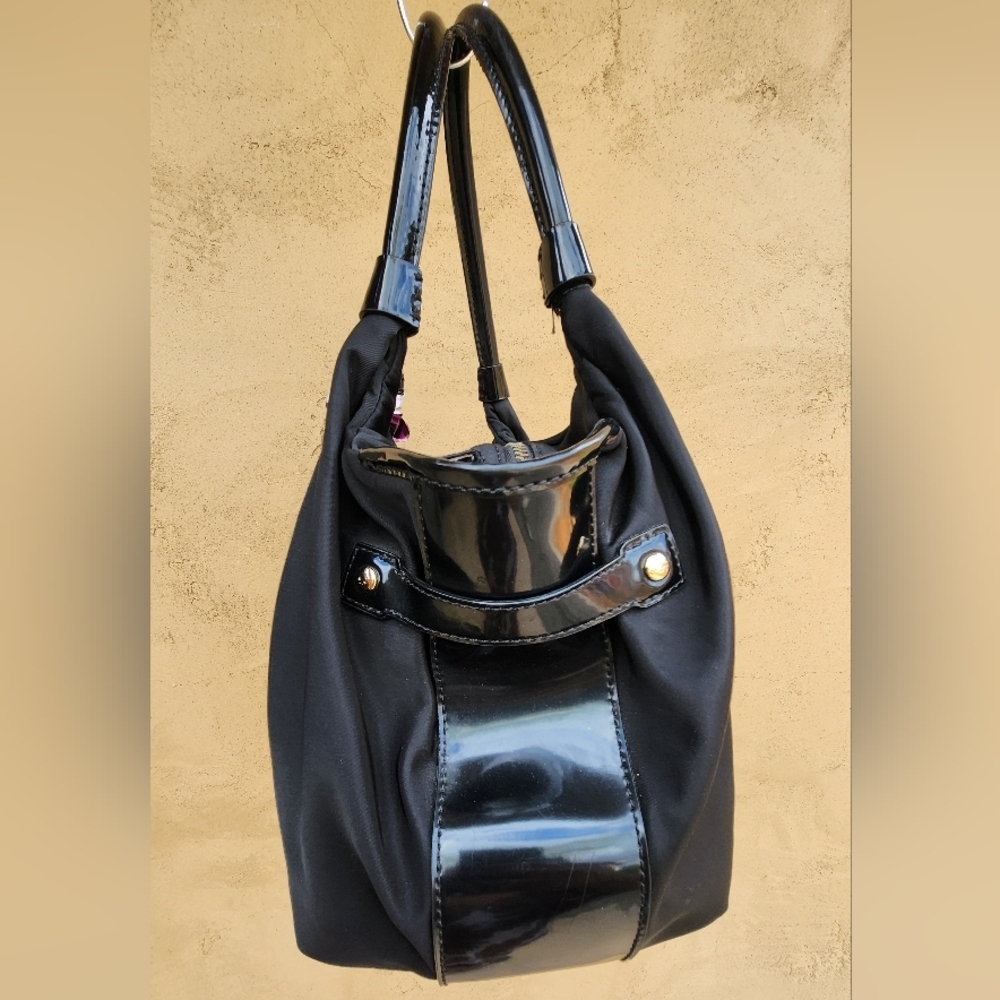 Kate Spade Stevie Classic Nylon Tote Black w/ Patent Leather Trim - Picture 4 of 12